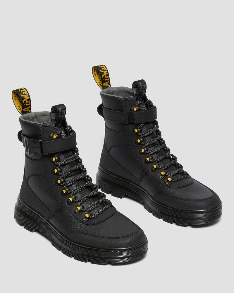 Black Women's Dr Martens Combs Tech Coated Canvas Casual Boots | CA 81PJJ